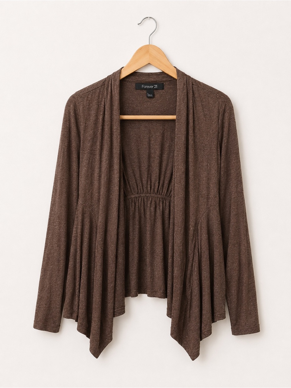 NWT New Forever 21 Brown Open Cardigan Large L